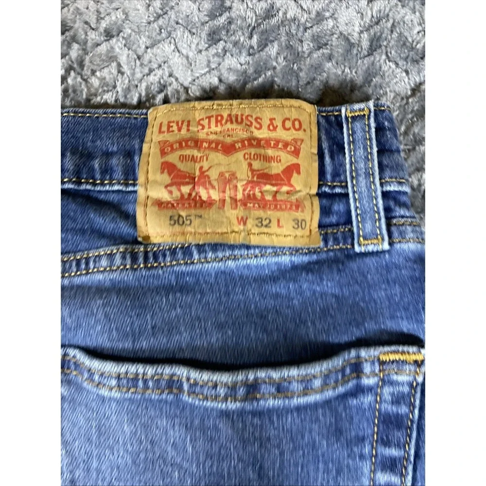 Levi's 505 Regular Fit Jeans Men's Size 32x30 Blue‎ Denim